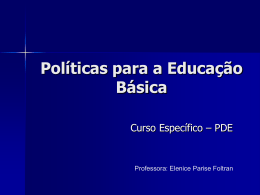 Políticas para a Educação Básica