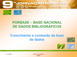 PORBASE - Base Nacional de Dados Bibliográficos origem dos