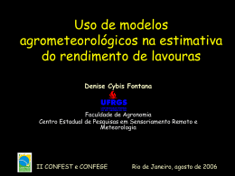 Uso de modelos agrometeorológicos UFRGS (apresentação de