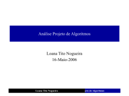 An&aacute;lise Projeto de Algoritmos