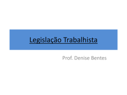 Legisla&ccedil;&atilde;o Trabalhista - Universidade Castelo Branco