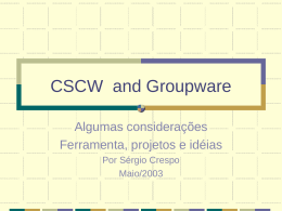 CSCW and Groupware
