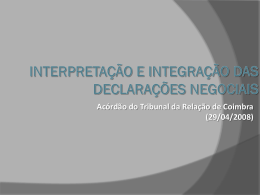 5. Interpretação e Integração da declaração negocial