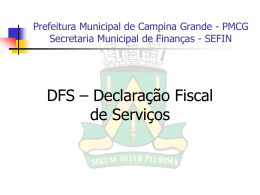 Finanças - Prefeitura Municipal de Campina Grande