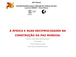64&ordm; F&oacute;rum Comit&ecirc; Paulista para a D&eacute;cada da Cultura de Paz