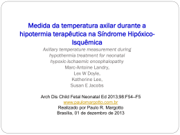 Medida da temperatura axilar durante a hipotermia terapêutica na
