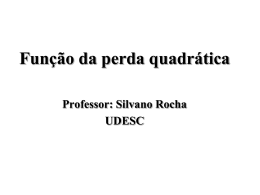 Função da perda quadrática Professor: Silvano Rocha UDESC