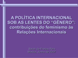 contribuições do feminismo às Relações Internacionais