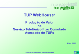 TUP WebHouse: Produção de Valor