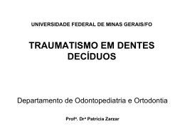 TRAUMATISMO DENTÁRIO - Universidade Federal de Minas Gerais