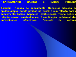 Saneamento básico inadequado e as doenças de veiculação hídrica.