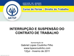 INTERRUP&Ccedil;&Atilde;O E SUSPENS&Atilde;O DO