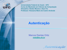 Autenticação - Universidade Federal do Ceará