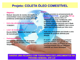 Projeto: COLETA ÓLEO COMESTIVEL