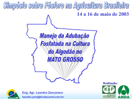 Simpósio sobre Fósforo na Agricultura Brasileira