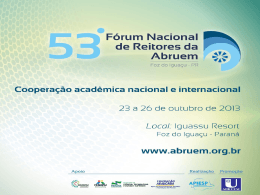 Cooperação Acadêmica Nacional e Internacional