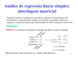 Análise de regressão linear simples: abordagem matricial