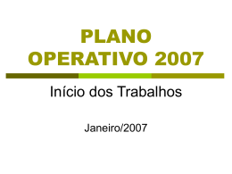 PLANO OPERATIVO 2007