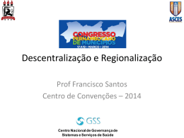 Descentralização e Regionalização