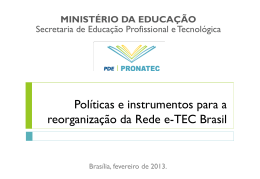 Slide 1 - Rede e-Tec - Ministério da Educação