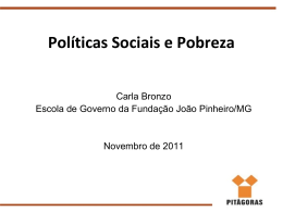 Políticas Sociais e Pobreza