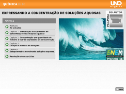 1 Introdu&ccedil;&atilde;o &agrave;s express&otilde;es de concentra&ccedil;&atilde;o das solu&ccedil;&otilde;es aquosas
