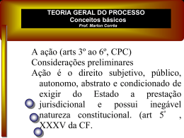 TEORIA GERAL DO PROCESSO Conceitos básicos Prof