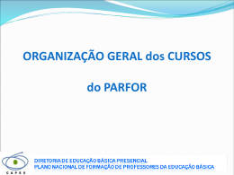 Organização Geral dos Cursos _PARFOR