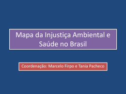 Mapa da Injustiça Ambiental e Saúde no Brasil