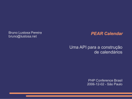 PEAR Calendar: uma API para a construção de