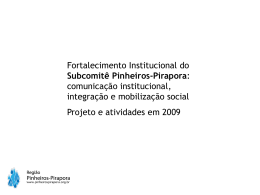 Fortalecimento Institucional do Subcomitê Pinheiros