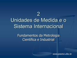 Capítulo 2 - Unidades de Medida e o Sistema Internacional