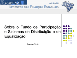 Fundo de Participação dos Estados Objetivos do FPE