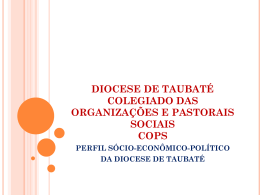 diocese de taubat&eacute; colegiado das organiza&ccedil;&otilde;es e pastorais sociais