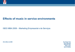 Effects of music in service environments