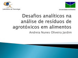 Desafios analíticos na análise de resíduos de pestocodas