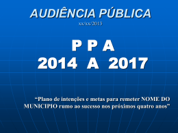 ppa 2014 a 2017 audi&ecirc;ncia p&uacute;blica