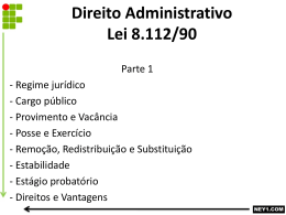 DIREITO ADMINISTRATIVO &ndash; LEI N&ordm; 8.112 &ndash; 90
