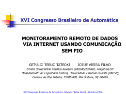 Apresenta&ccedil;&atilde;o no CBA2006 - Congresso Brasileiro de Autom&aacute;tica