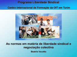 Programa Liberdade Sindical_As normas em matéria de liberdade