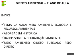 DIREITO AMBIENTAL &ndash; PLANO DE AULA
