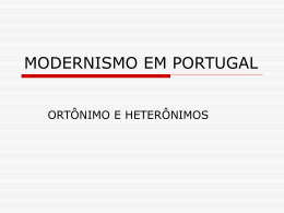modernismo em portugal / autores i) fernando pessoa