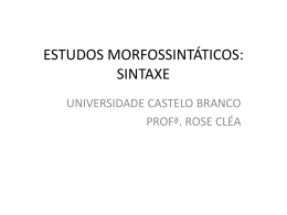 língua portuguesa iv: sintaxe - Universidade Castelo Branco