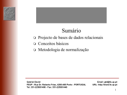 Projecto de BD e normaliza&ccedil;&atilde;o
