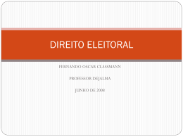 DIREITO ELEITORAL - Capital Social Sul