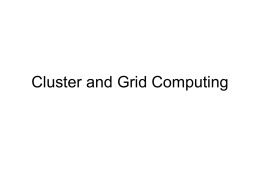 Cluster and Grid Computing