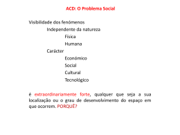 ACD: O Problema Social PROTOCOLO ANALÍTICO