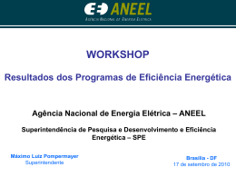 Resultados dos Programas de Efici&ecirc;ncia Energ&eacute;tica