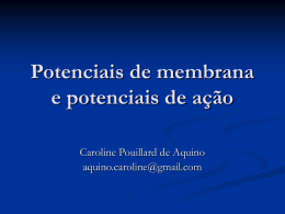 Potenciais de membrana e potenciais de a&ccedil;&atilde;o