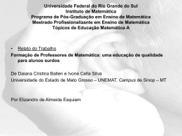 Universidade Federal do Rio Grande do Sul Instituto de Matemática